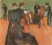Edvard Munch The Death in the sickroom painting